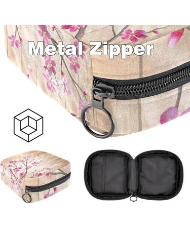 Buy Menstrual Pad Bag with Zipper - Stylish Tampon Collection Pouch for Women & Girls (Cherry on Wood) - International Shipping Available - Buy Online on GoSupps.com