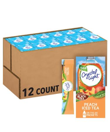 Crystal Light Sugar-Free Peach Iced Tea On-The-Go Powdered Drink Mix - 10 Count (Pack of 12) - Total 120 Count