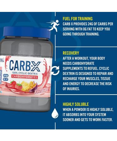 Applied Nutrition Carb X Highly Branched Cyclic Dextrin 1.2kg Powder - Vegan & Gluten-Free Intra & Post Workout Carbs for Training & Recovery - Sugar-Free Fuel (Fruit Burst) - 48 Servings - Buy Online on GoSupps.com