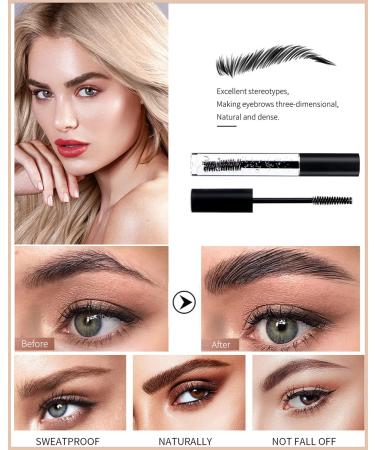 Eyebrow Stamp Stencil Kit - Waterproof One-Step Brow Makeup Set with 24 Stencils Gel Brush & Razor | Long Lasting Medium Brown & Brown Colors - Buy Online on GoSupps.com