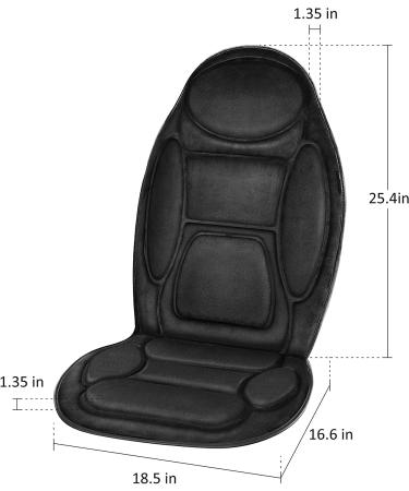 Snailax Memory Foam Massage Seat Cushion with Heat - 6 Vibration Nodes, 2 Heat Levels - Office & Home Chair Pad in Black - Buy Online on GoSupps.com