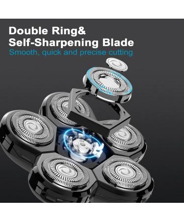 6 Heads Shaver Replacement Head Universal Beard Cutter Replacement Blade for Electric Blad Head Shaver Alternate Floating Washable Blade Head Easy Install Electric Razor Shaver Head -Black - Buy Online on GoSupps.com