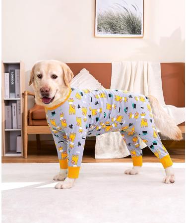 Bt B r Big Dog Clothing - Elastic Anti-Licking Pet Onesie Pajamas for Medium & Large Dogs (6XL Gray Giraffe) | Joint Protection & Wound Care - Buy Online on GoSupps.com