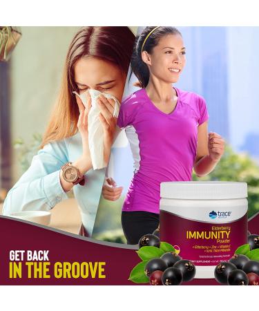Trace Minerals Elderberry Immunity Powder - Lemon Berry 6.7 oz | Boost Your Immune Health - Buy Online on GoSupps.com
