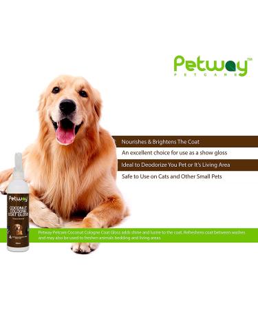 Petway Petcare Coconut Cologne Gloss for Dogs 250ml - Natural Deodorizing Spray for Conditioning, Odor Elimination, and Grooming - Buy Online on GoSupps.com