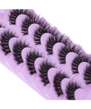 7 Pairs FANXITON 5D Natural Faux Mink Fluffy Cat Eye False Eyelashes - Wispy Curly Extensions - C-18MM-10 - Buy Online on GoSupps.com