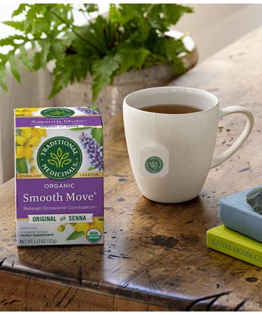 Organic Smooth Move Laxative Tea - Caffeine Free Senna Herbal Tea (16 Bags) - Buy Online on GoSupps.com