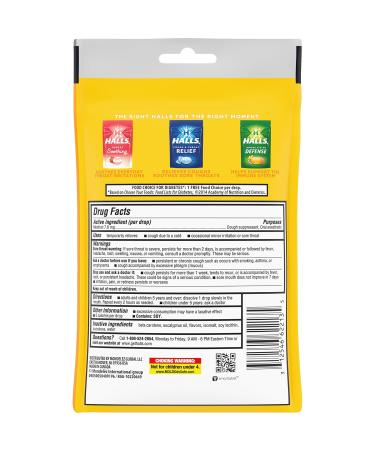 Halls Relief Honey Lemon Sugar Free Cough Drops 25 Drops (Pack of 2) HONEY LEMON 25 Count (Pack of 2) - Buy Online on GoSupps.com