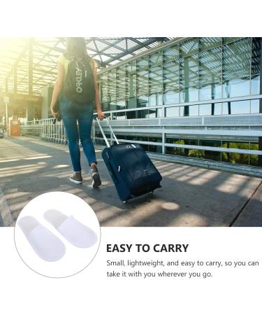 24 Pairs Disposable Hotel Spa Slippers - Unisex White Coral Fleece - Bulk Portable Shoes - Buy Online on GoSupps.com