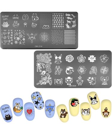 Nail Cat Stamping Kit with 6 Animal Nail Art Plates - DIY Design Print Salon S - Buy Online on GoSupps.com