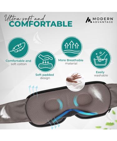 Buy Modern Advantage 3D Sleeping Eye Mask with Earplugs | 100% Light Blocking Sleep Mask for Men & Women | Travel Nap & Yoga | Breathable & Adjustable Design - Buy Online on GoSupps.com