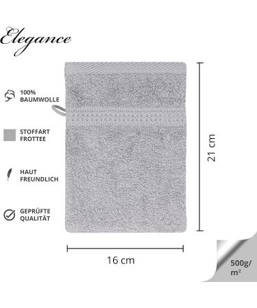 Class Home Collection Washing Gloves - 4-Pack Fantry Washcloth Set | 100% Cotton | 500 g/m | 16x21 cm | Silver Color - Buy Online on GoSupps.com