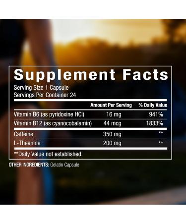 Caffeine Pills - Ephed Plus 350 24ct with 350mg Caffeine & 200mg L-Theanine - Energy Supplements for Extreme Hard Core Energy & Calm Mental Focus Without Jitters - Buy Online on GoSupps.com