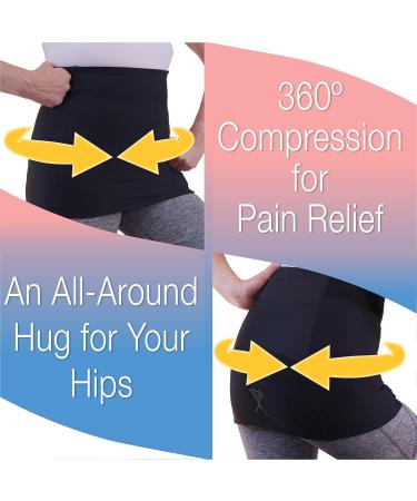 Alki Active Hip Pain Relief Compression Band for Women | Sciatic Nerve Hip Flexor Strain & More | Small Black - Buy Online on GoSupps.com