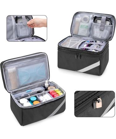 Trunab Black Storage Bag for Medical Care | First Aid Box for Emergency Medicine & Weekly Tablet Organizers | Ideal for Supplements - Buy Online on GoSupps.com
