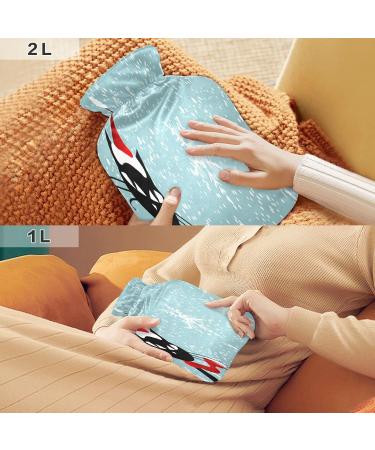 Shop Santa Cat 2L Hot Water Bottle - Soft Fleece Cover for Hot & Cold Compress | International Shipping Available - Buy Online on GoSupps.com