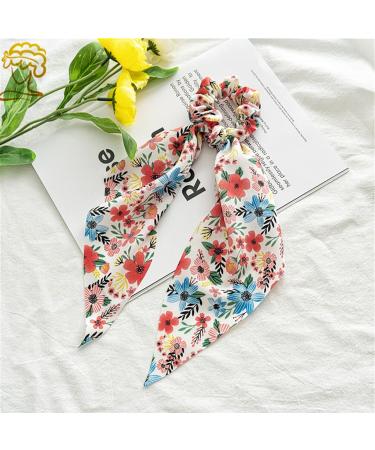 Besbomig 6-Piece Chiffon Flower Hair Ties | Elastic Ponytail Holders for Women & Girls - Color 3 - Stylish Hair Accessories - Buy Online on GoSupps.com