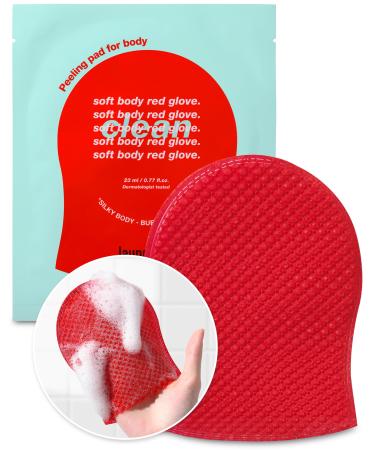 Exfoliating Bubble Body Scrub Wash Glove - Korean Vegan Peeling Mitts Glow Body Washcloth with AHA - Allergen Free Bubble Bath Gloves- Floral Musk Scent 5 Pads