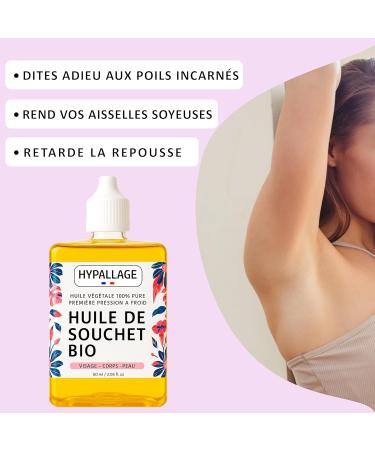 Huile de Souchet Bio Anti Poil - Huile Anti Repousse Poil - Soin Post pilation Cire Apr s Rasage Femme - Anti Poil Incarn - Conditionn e en France - 60ml - PACK DE 1 3 - Buy Online on GoSupps.com