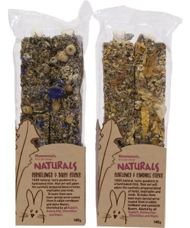 Rosewood Naturals Cornflower & Daisy Sticks 140g - Rabbit & Small Animal Treats - Buy Online on GoSupps.com