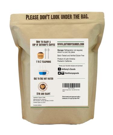 Anthony's Organic Instant Coffee 14oz - Ultra Fine Microground | Gluten Free Arabica | Non GMO - Buy Online on GoSupps.com