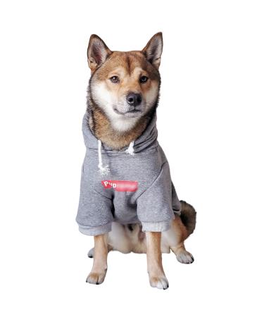 ChoChoCho Pup Dog Hoodie, Dog Sweater, Fashion Dog Clothes, Pet Clothing Cotton Cat Hoodies Stylish Streetwear Sweatshirt Gray Tracksuits Outfit for Dog Cat Puppy Small Medium Large 3XL (Chest: 23.6''-28'' / Suggest: 31-50 lbs) Pupreme
