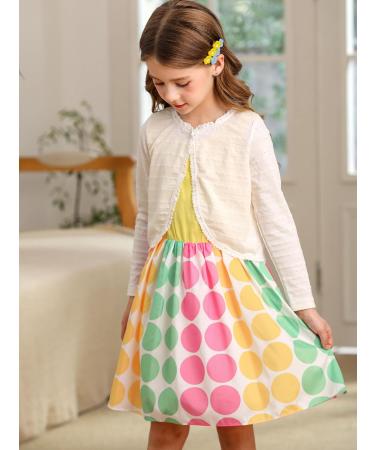 Bonny Billy Girls Cardigan - Knitted Cotton Bolero Shrug in Pure White (5-6 Years) - Buy Online on GoSupps.com