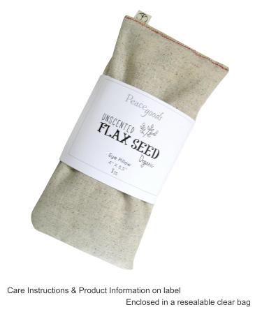 Peacegoods Unscented Flax Eye Pillow 4x8.5 - Soft Cotton for Yoga, Sleep & Relaxation - Natural Calming Colors - Weighted for Headache Relief - Beige - Buy Online on GoSupps.com