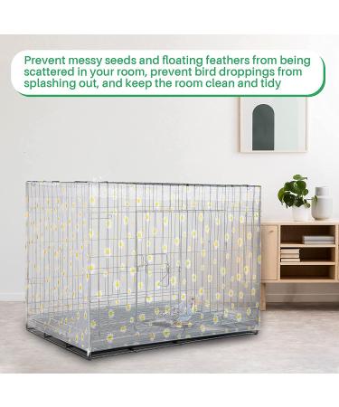 Adjustable Nylon Mesh Bird Cage Cover - White X-Large Daisy Design | Seed & Feather Catcher for Parrot, Parakeet, Macaw | Round/Square Cage Skirt Guard - Buy Online on GoSupps.com