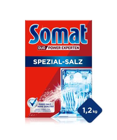 Somat special salt (1.2 kg) dishwasher salt for soft water water hardener for the dishwasher works against lime for glossy results 1.2 kg (1 Pack)