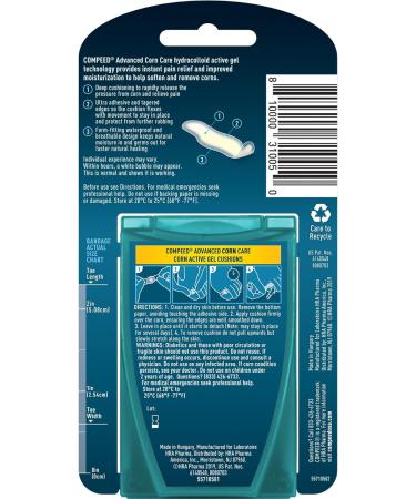 Compeed Advanced Corn Care Toe Cushion - 10 ct | Pain Relief for Corns | Blister Protection - Buy Online on GoSupps.com