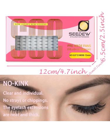 Buy 6D Eyelash Extensions - Premade Fans Thin Base Mixed Length 8-15mm | Professional Volume Lashes for Beauty Salons & Lash Artists - Buy Online on GoSupps.com