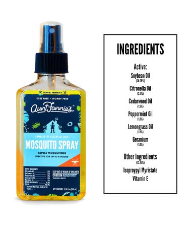 Aunt Fannie's Mosquito Spray - Travel Friendly 3.38 fl oz (100 ml) | Natural Insect Repellent - Buy Online on GoSupps.com