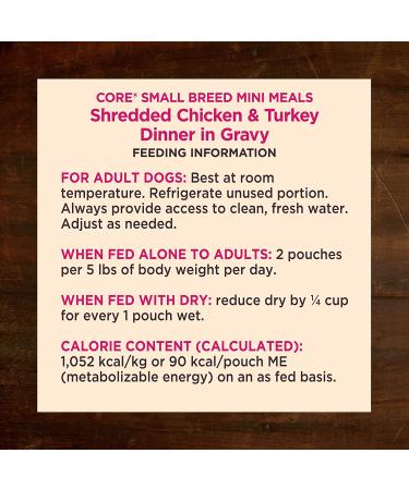 Wellness CORE Mini Meals Wet Dog Food 12-Pack - Shredded Chicken & Turkey Chunky Pate in Gravy - Buy Online on GoSupps.com