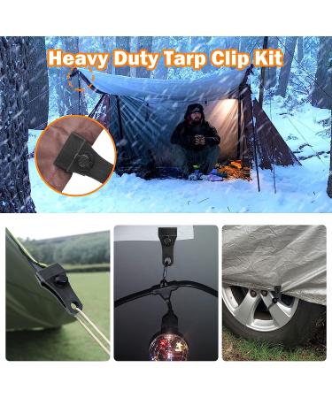 TEANTECH Tarp Clips with Carabiner Kit - Heavy Duty Lock Grip Camp Tent Clamp Clips - 20pcs Black Upgrade for Outdoor Camping and Canopies - Buy Online on GoSupps.com