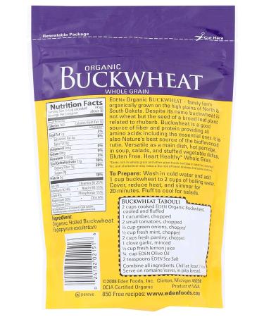Eden Organic Buckwheat  16 oz  Gluten Free  100% Whole Grain - Buy Online on GoSupps.com
