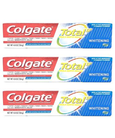 Colgate Total Whitening Toothpaste Gel 4.8 oz. (Pack of 3)
