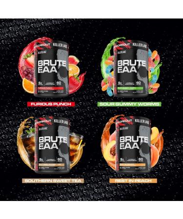 Brute EAA Amino Acids | 6g Essential BCAAs for Recovery & Lean Mass - Sour Gummy Worms Flavor - 60 Servings - Buy Online on GoSupps.com