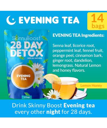 Buy Skinny Boost Tea Kit - 1 Daytime & 1 Evening Detox Tea Lean Greens Superfood Non-GMO & Vegan | Free Tumbler Included - Buy Online on GoSupps.com