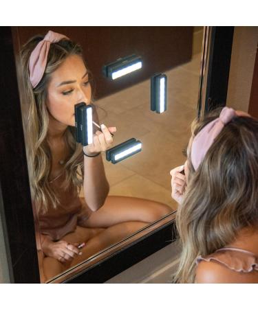 Leopara Makeup Lighting System - Set of 4 Portable LED Vanity Lights | Wireless & Rechargeable | Bright Lighting for Any Mirror | Leopard Lux Travel Case - Buy Online on GoSupps.com