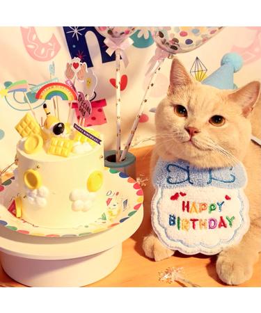 EUOOVM Cute Birthday Bandana Set for Dogs & Cats | Pet Birthday Decorations for Boys & Girls | Kitten Birthday Hat - Buy Online on GoSupps.com