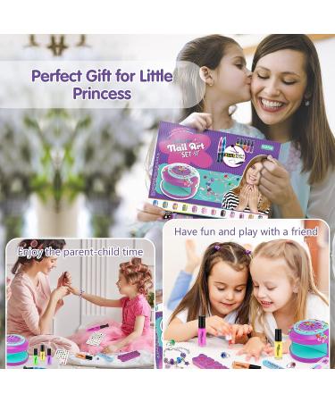 BATTOP Kids Nail Polish Kit for Girls Ages 7-12 - Nail Art Studio Set with Pen, Dryer, Sticker, Charm Bracelet, and Ring - Fun Girly Gifts - Buy Online on GoSupps.com