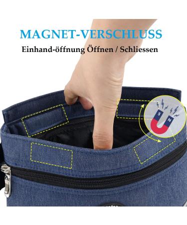 Premium Dog Treats Bag with Magnetic Lock & Removable Pocket - Ideal for Agility Training | Dark Blue - Buy Online on GoSupps.com