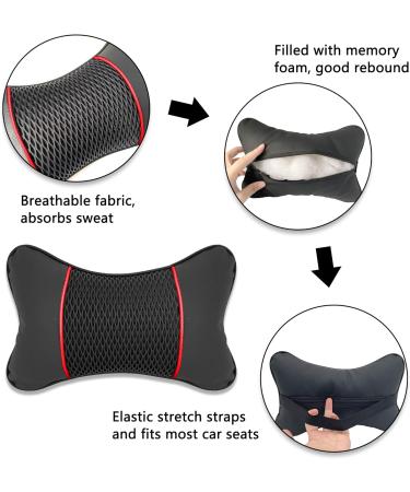 Duoyif Memory Foam Car Neck Pillow - PU Leather Headrest for Cervical Spine Support | Travel Comfort & Neck Protection - Buy Online on GoSupps.com
