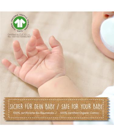 Mimadu Bio GOTS Baby Washcloths - 25x25 cm Organic Cotton Towels | Super Soft & Absorbent Musselin for Baby Care | Eco-Friendly Baby Mini Muffs (Desert) - Buy Online on GoSupps.com