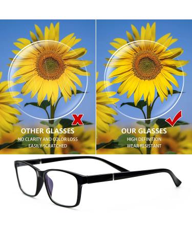 5 Pack Black 1.25x Blue Light Blocking Reading Glasses for Men and Women - Anti Eyestrain & Glare Computer Readers - Buy Online on GoSupps.com
