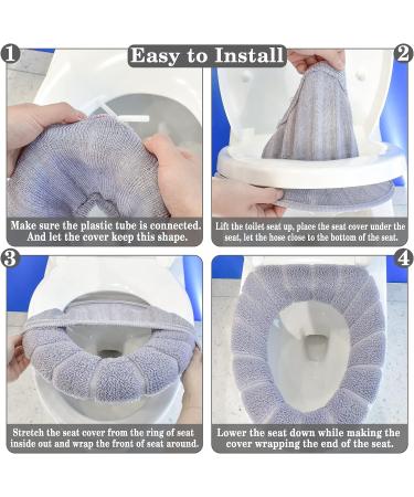 ZeeDix 5 Pcs Thicker Bathroom Soft Elongated Toilet Seat Cover Pad - Buy Online on GoSupps.com