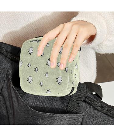 Sheep Print Sanitary Napkin Storage Bag - Portable Period Kit for Women and Teens - Menstrual Cup & Tampon Pouch - Buy Online on GoSupps.com