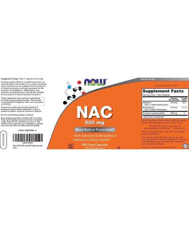 NAC 600mg with Selenium - 400 Veg Capsules | Powerful N-Acetyl Cysteine Supplement - Buy Online on GoSupps.com