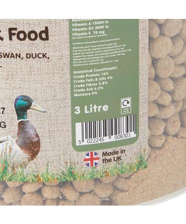 Extra Select Premium Swan and Duck Food Floating Pellets - Nutritious and Healthy Feed for Wild Geese Ducklings and Waterfowl - Resealable Bucket 3 Ltr 3 l (Pack of 1) - Buy Online on GoSupps.com
